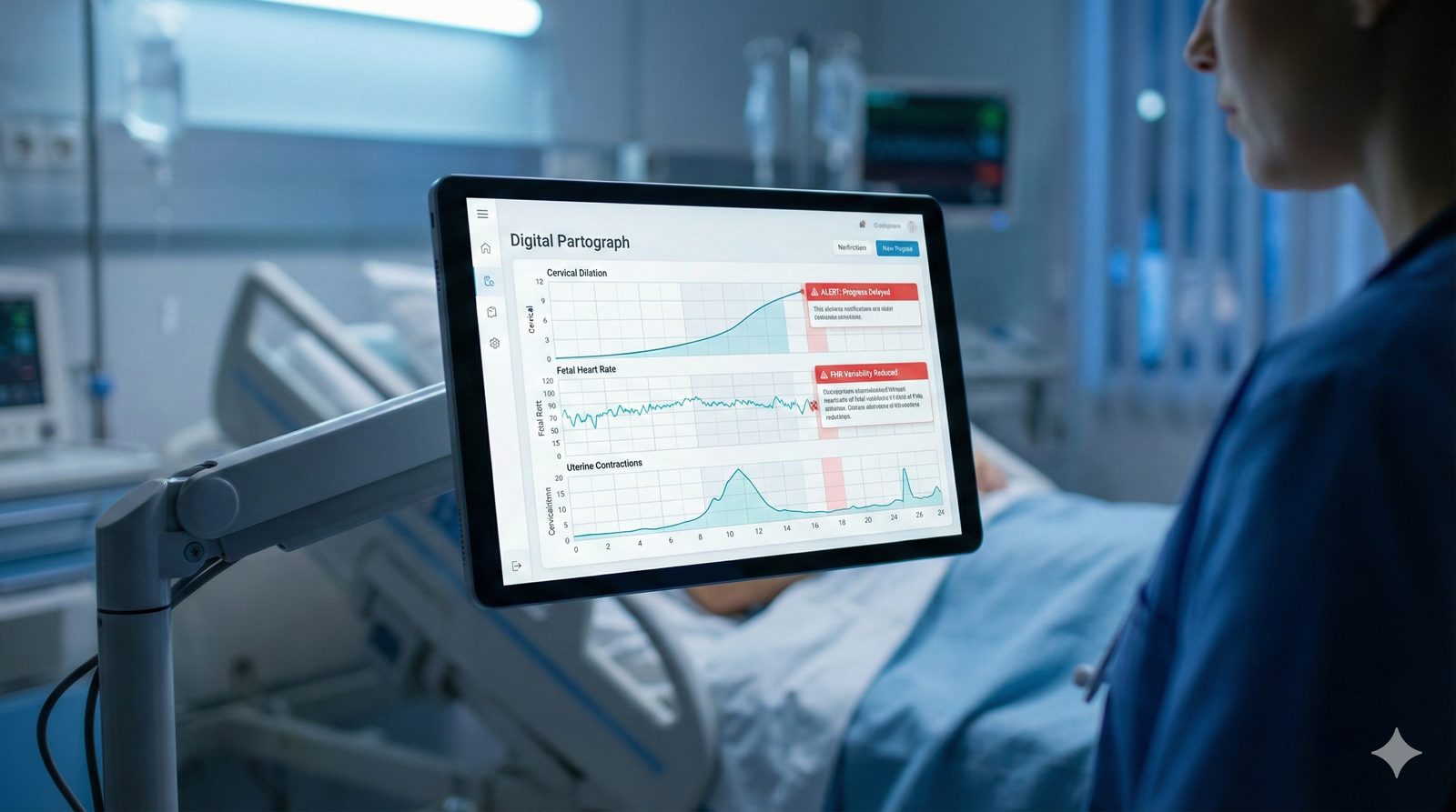 Digital electronic partograph system